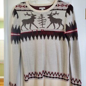 LL Bean Signature Women's washable merino wool fair isle sweater, size Small